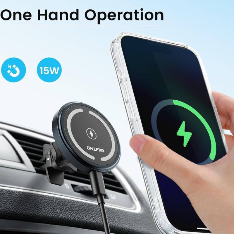 OHLPRO for MagSafe Car Mount iPhone Wireless Car Charger with Adapter